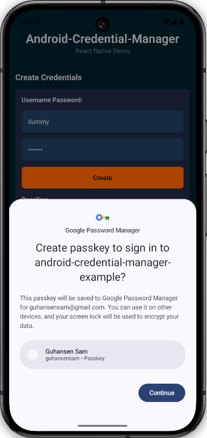 Creating a Passkey